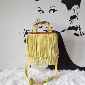 Steve Madden Yellow Fringe Crossbody
